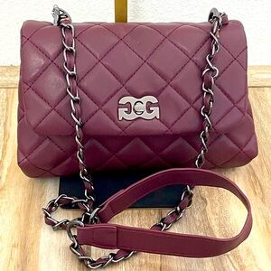 Gilda Paris Chic Burgundy Quilted Shoulder Bag